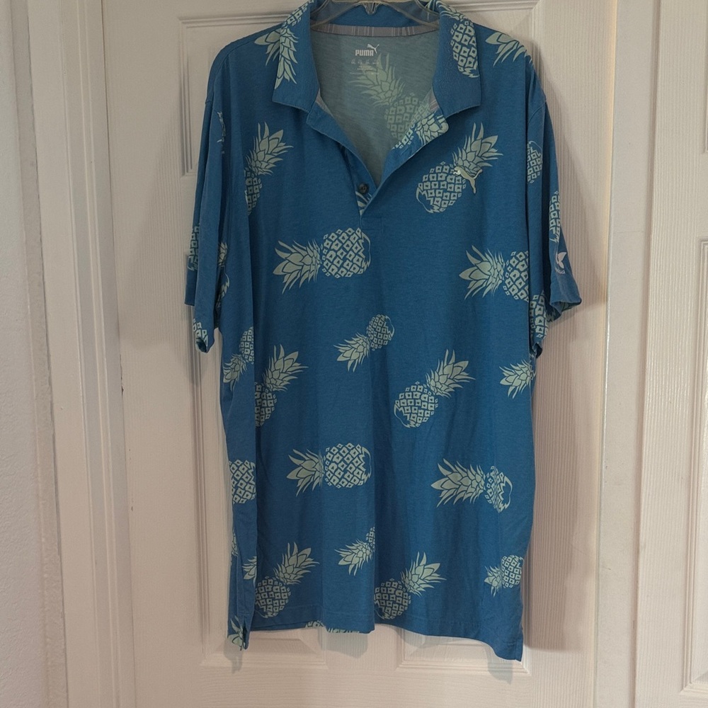 Puma Pineapple Print Golf Shirt T size XXL